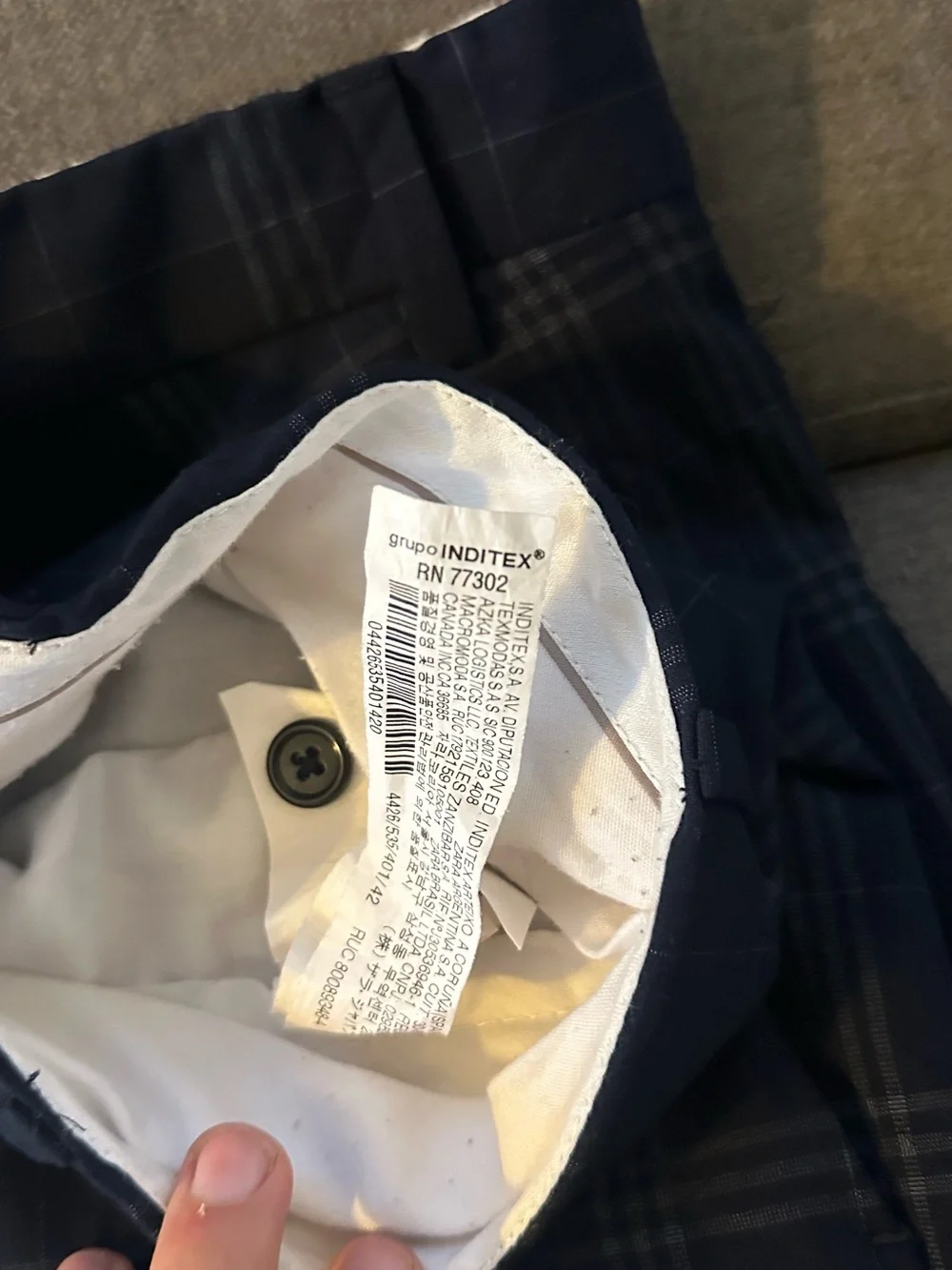 Zara More Than A Suit Navy Windowpane Dress Pants Men’s 32